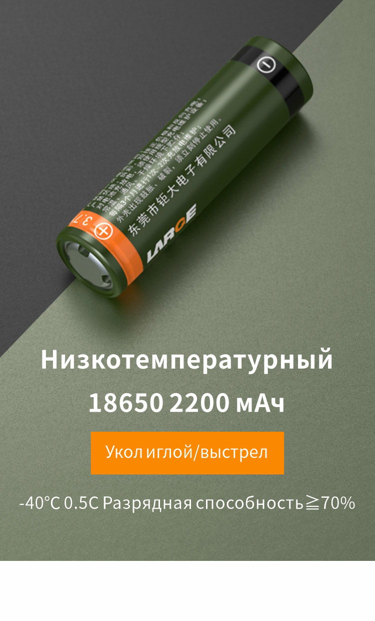 Низкотемпературная ячейка 18650 с тестом на прокол